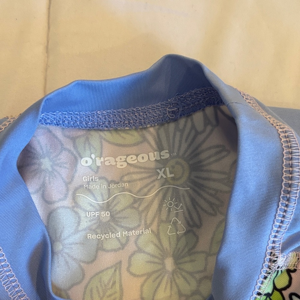 Colorful Floral Kids Swim Rashguard - Picture 2 of 3